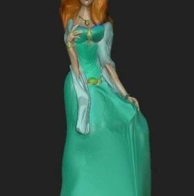3д модель персонажа Деловая женщина в сером костюме