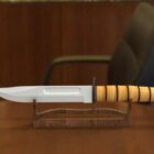 Μαχαίρι με ξύλινη βάση