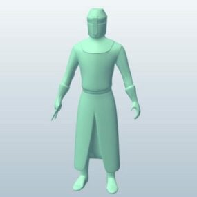 Lowpoly 3д модель персонажа рыцаря