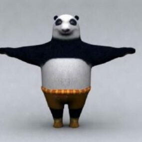 Model 3d Watak T-pose Kung Fu Panda