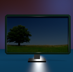 LCD עם אפליקציית אינטרנט של YouTube דגם תלת מימד