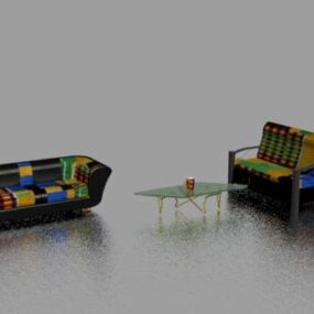 Colorful Leather Furniture 3d model