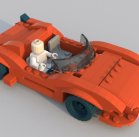 Model 3d Mobil Lego terperinci