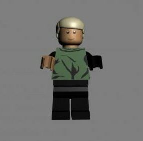 Lego Luke personaje modelo 3d