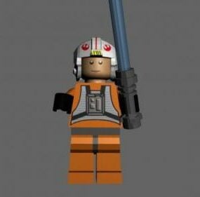 Lego postavička Luke Skywalker V1 3D model