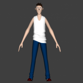 Lange man karakter 3D-model