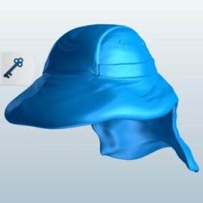Modelo 3D de chapéu com aba grande