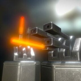 Mô hình 3d Tháp vũ khí súng laser