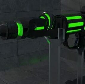 3д модель лазерной пушки научно-фантастического оружия