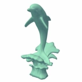 Springende Delfinstatue Figur 3D-Modell