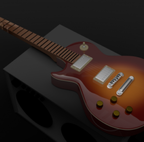 लेस पॉल इलेक्ट्रिक गिटार 3डी मॉडल