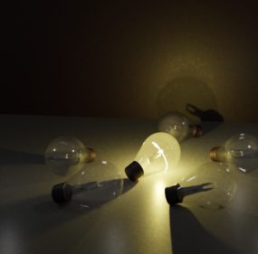 3d модель реалистичной лампочки