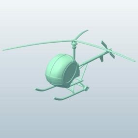 Lowpoly 3D model lehkého užitkového vrtulníku