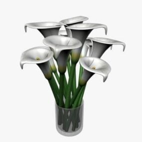 Glass Vase Lily 3d model