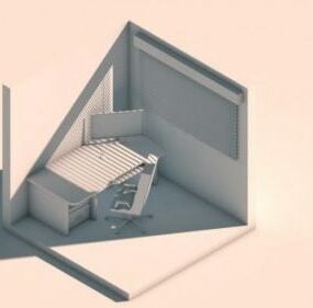 Mały pokój Prosty model 3D