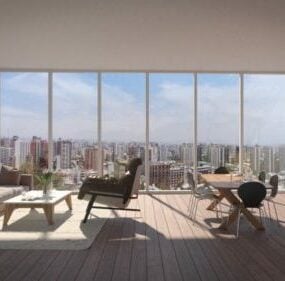 Penthouse Living Room 3d model