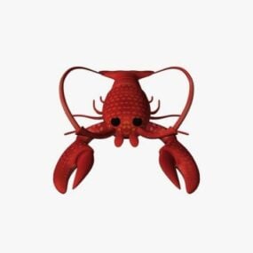 Modelo 3d de lagosta vermelha