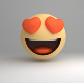 Model 3d Ikon Emoji Cinta