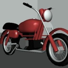 Lowpoly 3д модель красного велосипеда