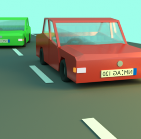 Lowpoly Cartoon Cars Pack 3D model