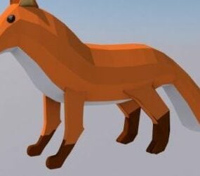 Lowpoly Fox-Cartoon-Figur 3D-Modell