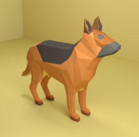 German Shepherd Dog v1 3d-modell