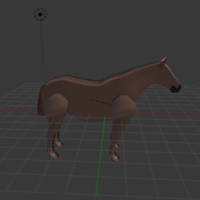 Hestekartong Lowpoly 3d modell