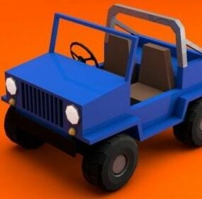 Jeep bil Lowpoly 3d modell