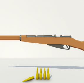 Model 3D pistoletu Mosina Naganta