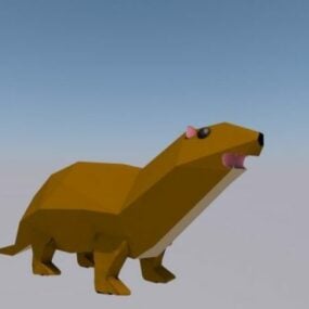Lowpoly Otter Cartoon 3d model