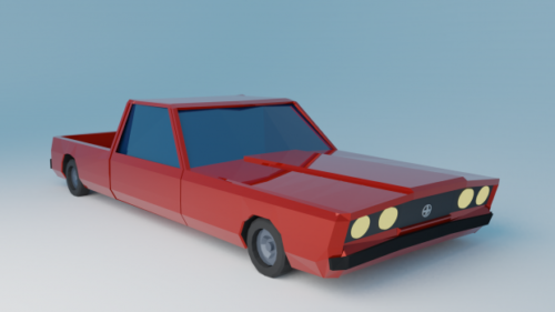 Lowpoly Rotes Pickup-Auto