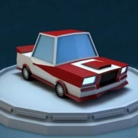 Lowpoly Raceauto voor spel 3D-model