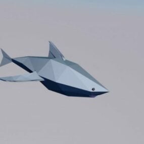Modelo 3D animal de tubarão Low Poly