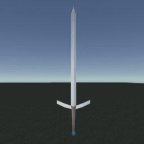 Lowpoly Model 3d Pedang Abad Pertengahan