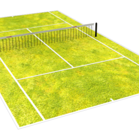 3д модель теннисного корта с травяным покрытием