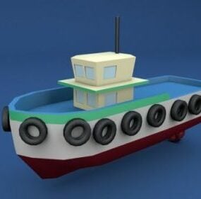 Klassiek zeilboot wit zeil 3D-model