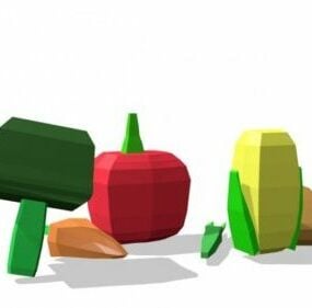 Lowpoly Grønnsaker 3d-modell