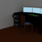 Lowpoly Desk With Pc