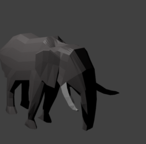 Lowpoly हाथी पशु 3डी मॉडल