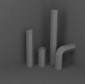 Lowpoly Model 3D rur wodociągowych