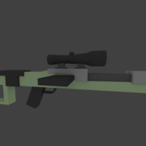 Lowpoly 3д модель снайперского оружия