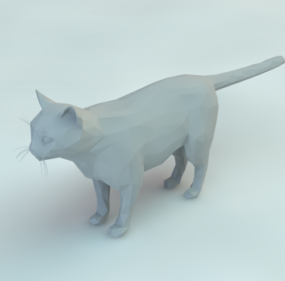 Zvíře Lowpoly 3D model kočky