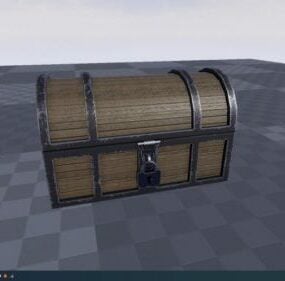 Lowpoly Old Wooden Chest 3d model
