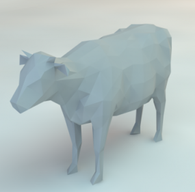 Lowpoly Kuh 3D-Modell