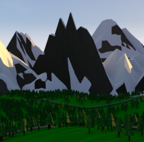 Lowpoly Mountain Landscape Scene 3d model
