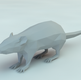 Lowpoly Rattentier 3D-Modell