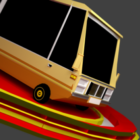 Lowpoly Gele bestelwagen