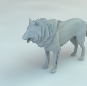 Lowpoly Wolf Poly 3D-model