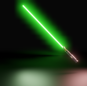 Model 3D zielonego miecza świetlnego Luke'a Skywalkersa