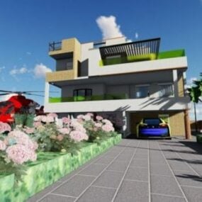 Luxuriöses modernes Villa-3D-Modell